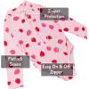 JAN & JUL Long Sleeve 1-pc Girls’ UV Swim-Suit Rash Guard (Baby, Toddler, Kids)(Pink Strawberry)