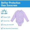 JAN & JUL Long Sleeve 1-pc Girls’ UV Swim-Suit Rash Guard (Baby, Toddler, Kids)(Purple Daisy)