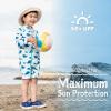 JAN & JUL Long Sleeve 1-pc UV Jumpsuit Rash Guard (Baby, Toddler)(Blue Whale)