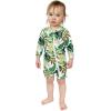 JAN & JUL Long Sleeve 1-pc UV Jumpsuit Rash Guard (Baby, Toddler)(Green Tropical)