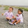 JAN & JUL Long Sleeve 1-pc UV Jumpsuit Rash Guard (Baby, Toddler)(Lavender Ice Cream)