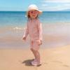 JAN & JUL Long Sleeve 1-pc UV Jumpsuit Rash Guard (Baby, Toddler)(Pink Daisy)