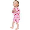 JAN & JUL Long Sleeve 1-pc UV Jumpsuit Rash Guard (Baby, Toddler)(Pink Strawberry)