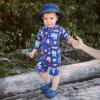 JAN & JUL Long Sleeve 1-pc UV Jumpsuit Rash Guard (Baby, Toddler)(Sea Friends)