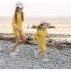 JAN & JUL Long Sleeve 1-pc UV Jumpsuit Rash Guard (Baby, Toddler)(Yellow Flower)