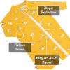 JAN & JUL Long Sleeve 1-pc UV Jumpsuit Rash Guard (Baby, Toddler)(Yellow Flower)