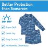 JAN & JUL Long Sleeve 2-pc UV Swim-Suit Set with Shorts (Baby, Toddler, Kids)(Shark)