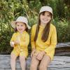 JAN & JUL Long Sleeve 2-pc UV Swim-Suit Set with Shorts (Baby, Toddler, Kids)(Yellow Flower)