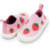 JAN & JUL Machine Washable Knit Shoes | Breathable Light-Weight Sneakers (Baby/Toddler/Little Kid)(Graphic Knit Shoes: Pink Strawberry)