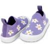 JAN & JUL Machine Washable Knit Shoes | Breathable Light-Weight Sneakers (Baby/Toddler/Little Kid)(Graphic Knit Shoes: Purple Daisy)
