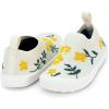 JAN & JUL Machine Washable Knit Shoes | Breathable Light-Weight Sneakers (Baby/Toddler/Little Kid)(Graphic Knit Shoes: Yellow Flowers)