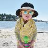 JAN & JUL Quick Dry Sun-Hat with Neck Flap for Swimming Boys’ Beach Hat(Black)