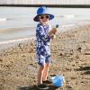 JAN & JUL Quick Dry Sun-Hat with Neck Flap for Swimming Boys’ Beach Hat(Marine Blue)