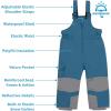 JAN & JUL Toasty-Dry Waterproof Insulated Snow Bib Pants for Kids(Deep Blue)