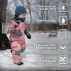 JAN & JUL Toasty-Dry Waterproof Insulated Snow Bib Pants for Kids(Dusty Pink)