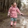 JAN & JUL Waterproof Fleece Lined Rain Jacket, Raincoat for Kids(Fleece-lined: Dusty Pink)