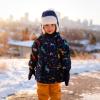 JAN & JUL Waterproof Fleece Lined Rain Jacket, Raincoat for Kids(Fleece-lined: Space Dinos)