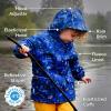 JAN & JUL Waterproof Fleece Lined Rain Jacket, Raincoat for Kids(Fleece-lined: Space Dinos)
