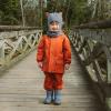 JAN & JUL Waterproof Fleece Lined Rain Jacket, Raincoat for Kids(Fleece-lined: Terracotta)