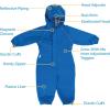 JAN & JUL Waterproof Fleece Lined Snow Suit, Coveralls for Toddlers and Kids(Fleece-lined: Nebula Blue)