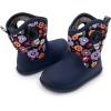 JAN & JUL Waterproof Insulated Winter Boots for Toddlers and Kids(Winter Flowers)