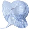 JAN & JUL 50+ UPF Cotton Sun Hat with Wide Brim for Toddler Girls(Blue Stripes)
