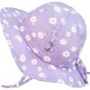 JAN & JUL 50+ UPF Cotton Sun Hat with Wide Brim for Toddler Girls(Purple Daisy)