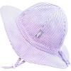 JAN & JUL 50+ UPF Cotton Sun Hat with Wide Brim for Toddler Girls(Purple Stripes)