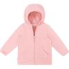 JAN & JUL Fleece Jacket with Stay-On Hood for Toddlers and Kids(Dusty Pink)
