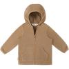 JAN & JUL Fleece Jacket with Stay-On Hood for Toddlers and Kids(Soft Brown)