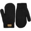 JAN & JUL Fleece Lined Knit Mittens for Baby and Toddler(Mitten: Black)