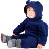 JAN & JUL Full Zip Up Fleece Onesie for Babies and Toddlers(Navy)