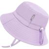 JAN & JUL Girls’ Adjustable Water Resistant Bucket Sun-hat 50+ UPF(Lavender)