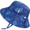 JAN & JUL Girls’ Adjustable Water Resistant Bucket Sun-hat 50+ UPF(Manta Ray)