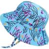 JAN & JUL Girls’ Adjustable Water Resistant Bucket Sun-hat 50+ UPF(Spring Flowers)