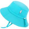 JAN & JUL Girls’ Adjustable Water Resistant Bucket Sun-hat 50+ UPF(Teal)