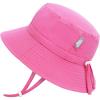 JAN & JUL Girls’ Adjustable Water Resistant Bucket Sun-hat 50+ UPF(Watermelon Pink)