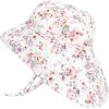 JAN & JUL Girls’ Grow-with-Me Cotton Xplorer Sun Hat with Large Brim(Pretty Petals)