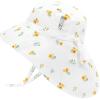 JAN & JUL Girls’ Grow-with-Me Cotton Xplorer Sun Hat with Large Brim(Yellow Flower)