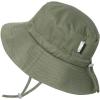 JAN & JUL Grow-with-Me Cotton Bucket Sun-Hat for Baby and Kids(Army Green)