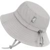 JAN & JUL Grow-with-Me Cotton Bucket Sun-Hat for Baby and Kids(Ash Grey)
