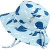 JAN & JUL Grow-with-Me Cotton Bucket Sun-Hat for Baby and Kids(Blue Whale)