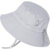 JAN & JUL Grow-with-Me Cotton Bucket Sun-Hat for Baby and Kids(Grey)