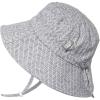 JAN & JUL Grow-with-Me Cotton Bucket Sun-Hat for Baby and Kids(Grey Herringbone)