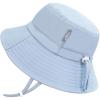 JAN & JUL Grow-with-Me Cotton Bucket Sun-Hat for Baby and Kids(Light Blue)
