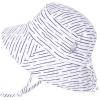 JAN & JUL Grow-with-Me Cotton Bucket Sun-Hat for Baby and Kids(White Waves)
