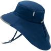 JAN & JUL Kids’ Adjustable Cotton Xplorer Sun Hat 50+ UPF(Navy)