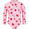 JAN & JUL Long Sleeve 1-pc Girls’ UV Swim-Suit Rash Guard (Baby, Toddler, Kids)(Pink Strawberry)