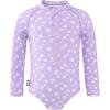 JAN & JUL Long Sleeve 1-pc Girls’ UV Swim-Suit Rash Guard (Baby, Toddler, Kids)(Purple Daisy)
