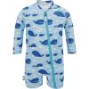 JAN & JUL Long Sleeve 1-pc UV Jumpsuit Rash Guard (Baby, Toddler)(Blue Whale)